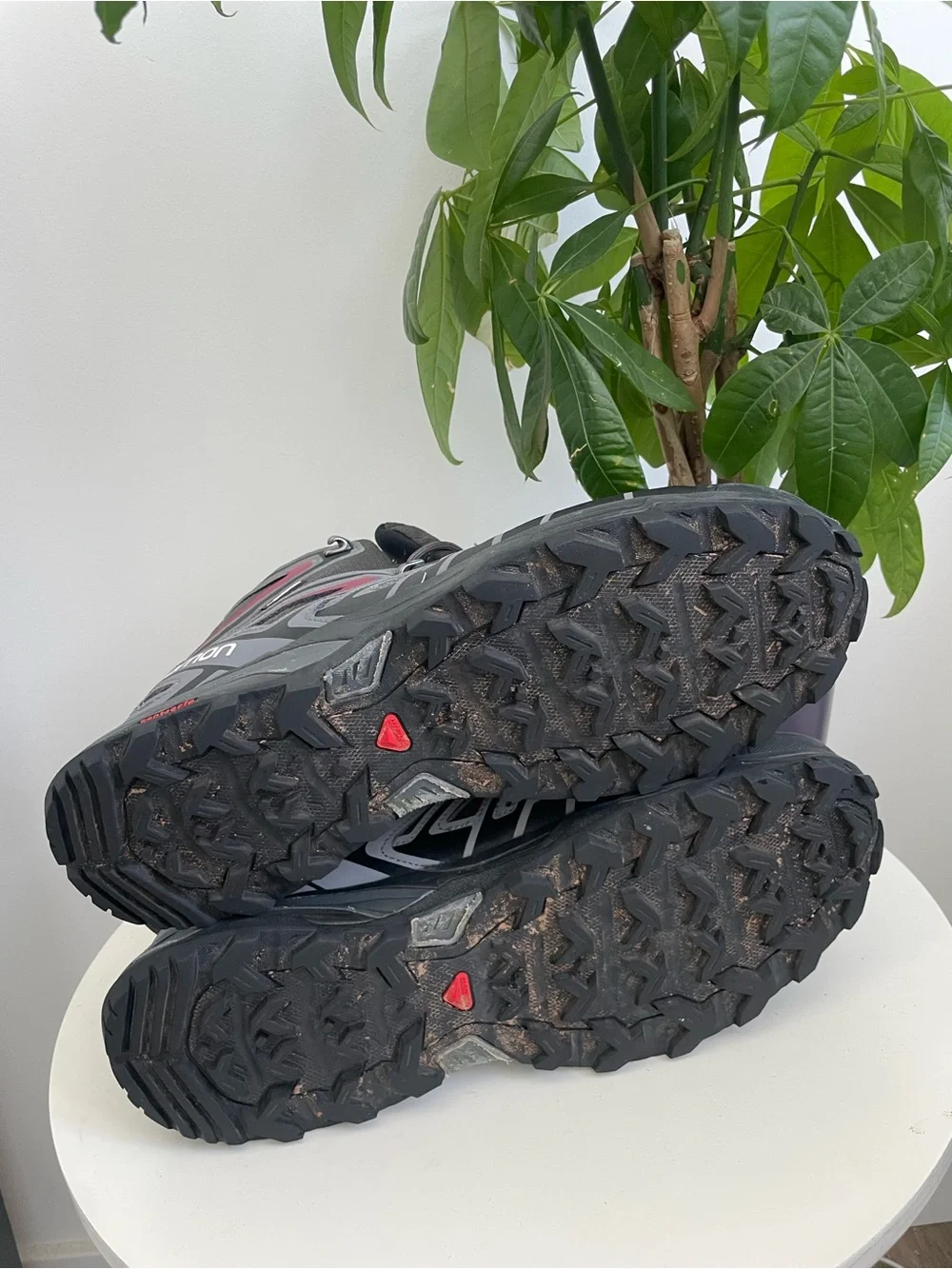 Men Size 12 Salomon X Ultra Pioneer Mid CSWP Black Peaking Red Hiking Boots